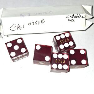 Obsolete Texas Station Hotel Casino 5 Stick Dice # 753 Red Las Vegas NV